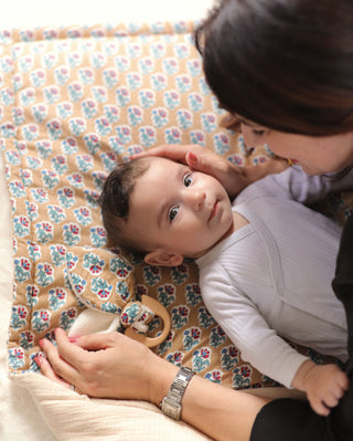 Couverture gaze de coton floral Maison Mazarine et moi
