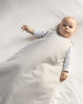 Gigoteuse vichy beige personnalisable Maison Mazarine et Moi