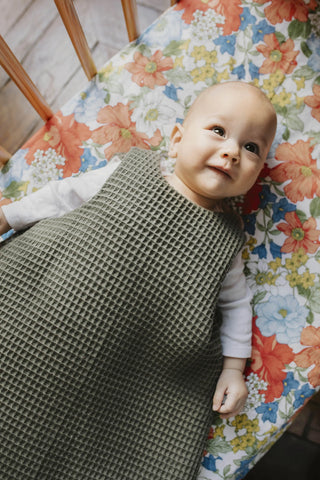 Gigoteuse mi-saison nid d'abeille kaki Maison Mazarine et Moi