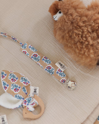 Attache tétine fleurs indienne Maison Mazarine et Moi