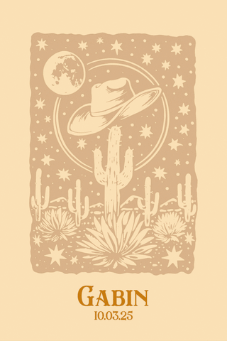 Affiche Western Personnalisée pour chambre bébé