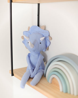 Peluche doudou dinosaure bleu Maison Mazarine et Moi