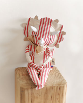 Peluche doudou dinosaure rayure Maison Mazarine et Moi