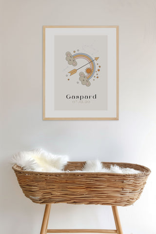 Affiche Signe Astro SAGITTAIRE pour Bébé Maison Mazarine et moi