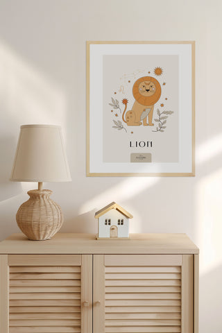 Affiche Signe Astro LION pour Bébé Maison Mazarine et moi