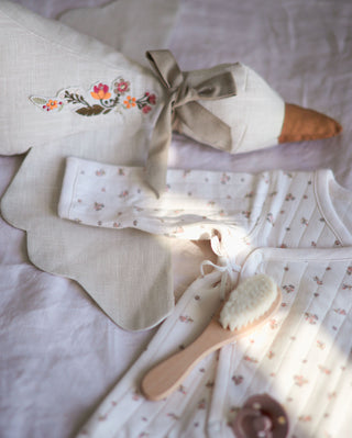 Peluche oie bebe réconfort naturel lin brodée