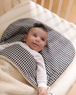 Nid d’ange bébé sherpa et carreaux vichy Ma boutique