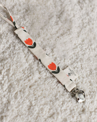 Attache tétine fleur tulipe Maison Mazarine et Moi