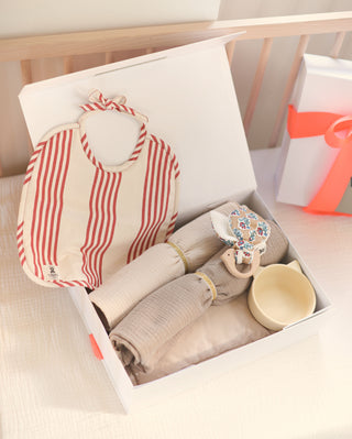 Bavoir Double Face Éponge à Rayures Maison Mazarine et moi