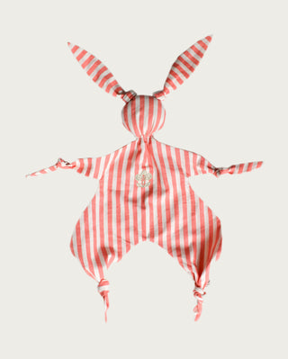 Doudou lapin rayure bébé naissance personnalisable Maison Mazarine et Moi