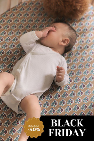 India printed baby bed fitted sheet