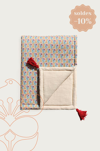 Couverture gaze de coton floral