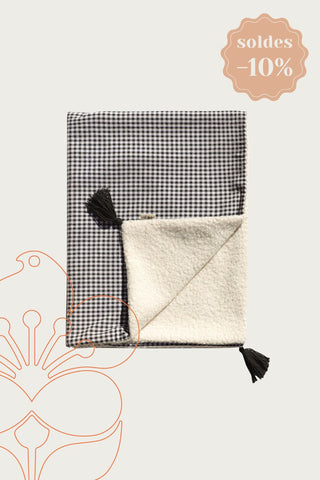 Couverture sherpa carreaux vichy