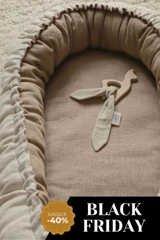 Réducteur de lit  bébé réversible lin