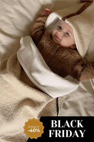 Nid d'ange bébé moumoute beige