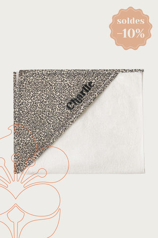 Cape de bain personnalisable leopard