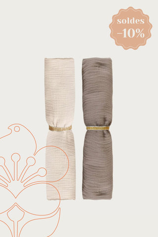 Lot langes en gaze de coton