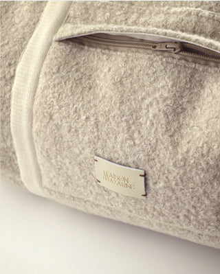 Halona Beige Sherpa Bowling Baby Diaper Bag