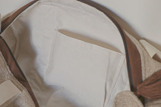 Sac à langer bébé bowling moumoute beige