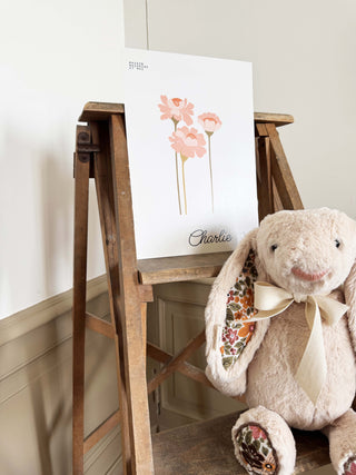 Affiche Personnalisée Fleurs botanique pour chambre bébé