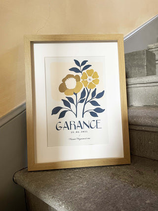 Affiche Personnalisée Fleurs botanique pour chambre bébé