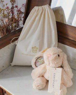 Peluche bébé Lapin Premium Fleurs