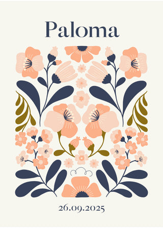 Affiche Personnalisée Fleurs botanique pour chambre bébé