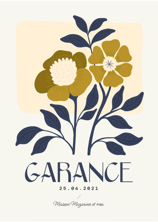 Affiche Personnalisée Fleurs botanique pour chambre bébé