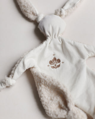 Doudou bébé lapin sherpa de coton personnalisable